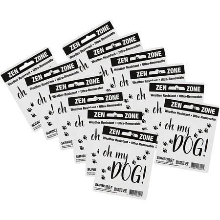 SUNBURST SYSTEMS Decal O My Dog 2.75 in x 3.5 in, 12-Pack PK 6241